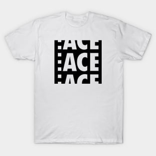 ACE Logo Classic Black (Large Print) T-Shirt